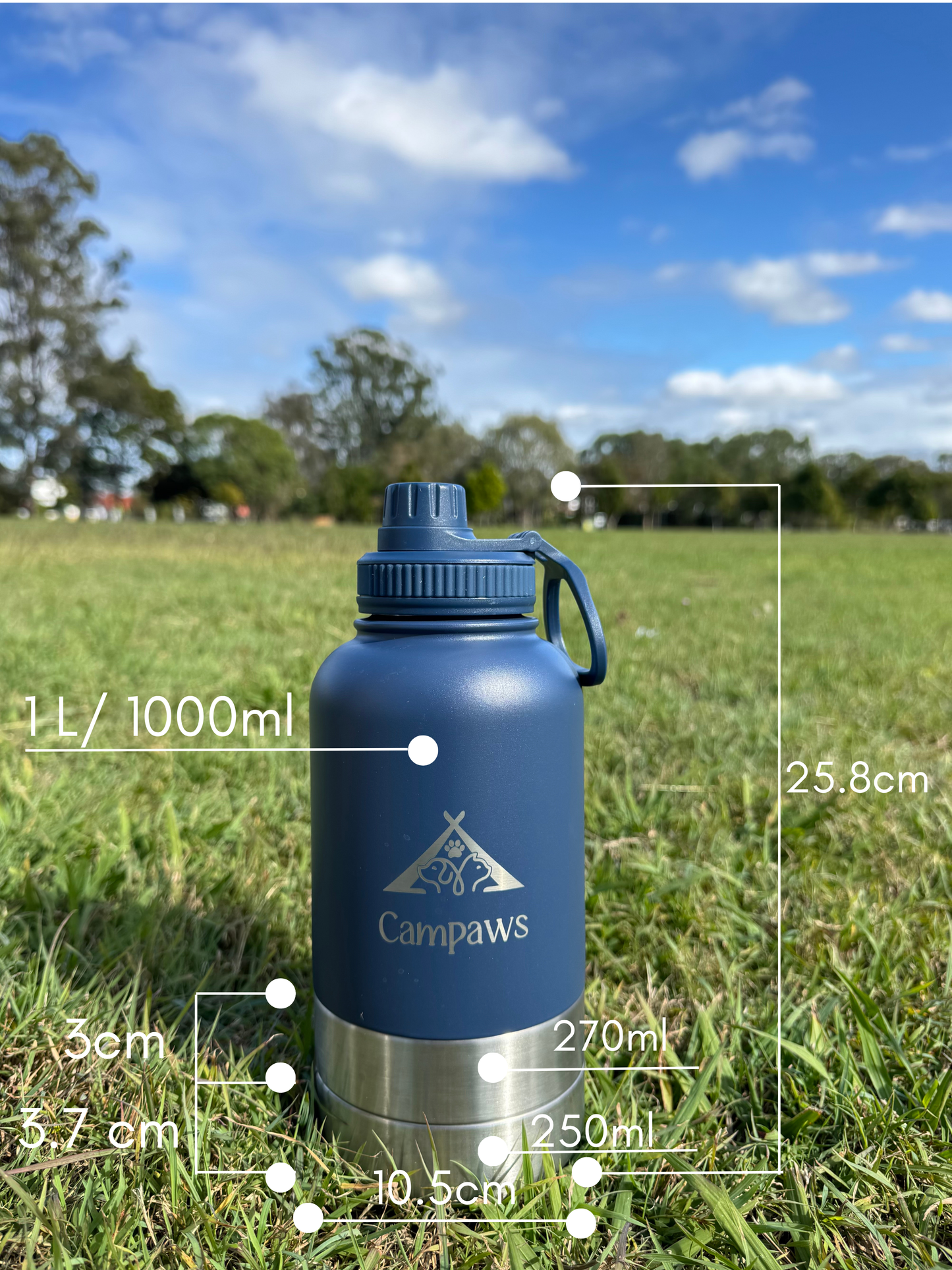 Pet Outdoor 3-in-1 Food & Water Bottle