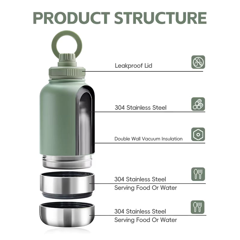 Pet Outdoor 3-in-1 Food & Water Bottle